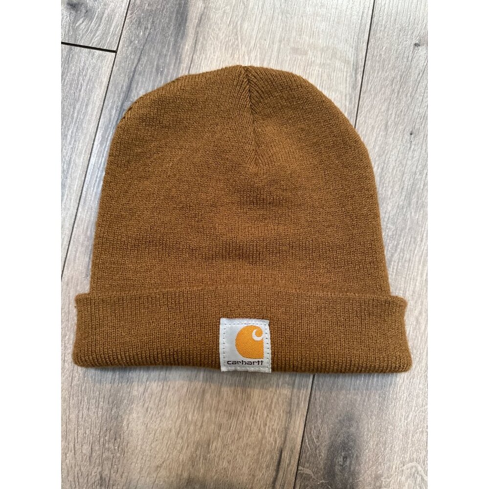 Carhartt Brown Acrylic Knit Beanie Hat Unisex Youth Onesize